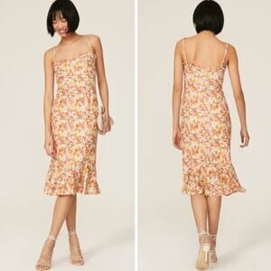 Anthropologie Hutch Sweetheart Midi Dress Bustier Floral Print Sleeveless, SP